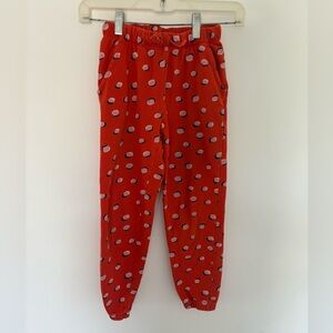 Hanna Andersson Spots on Spots on Orange Spice 100% cotton slim fit sweatpants